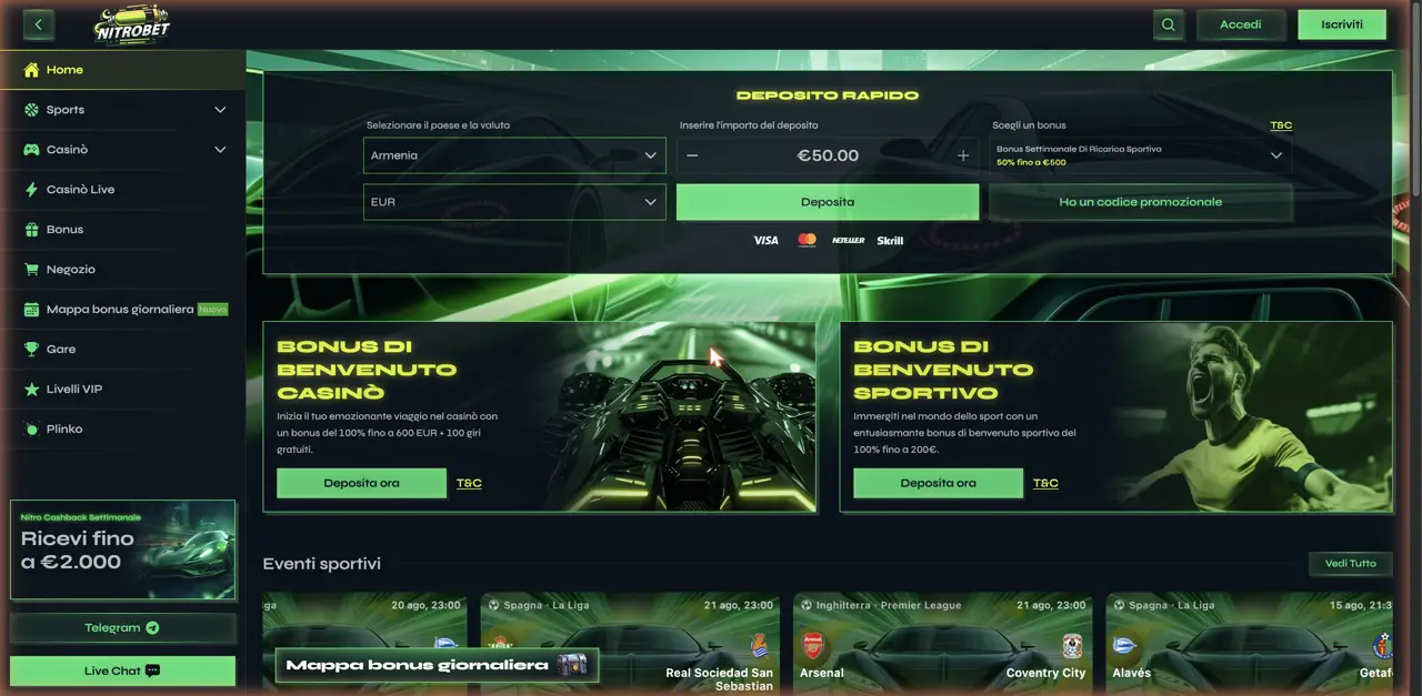Nitrobet 21 homepage — nitro21.co