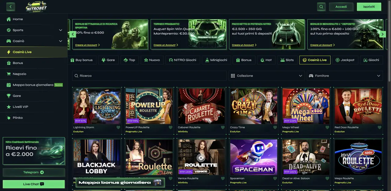 Nitrobet Live Casino